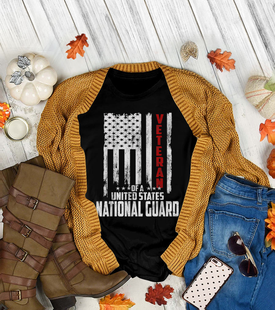 Veteran of the United States National Guard American Flag T-Shirt