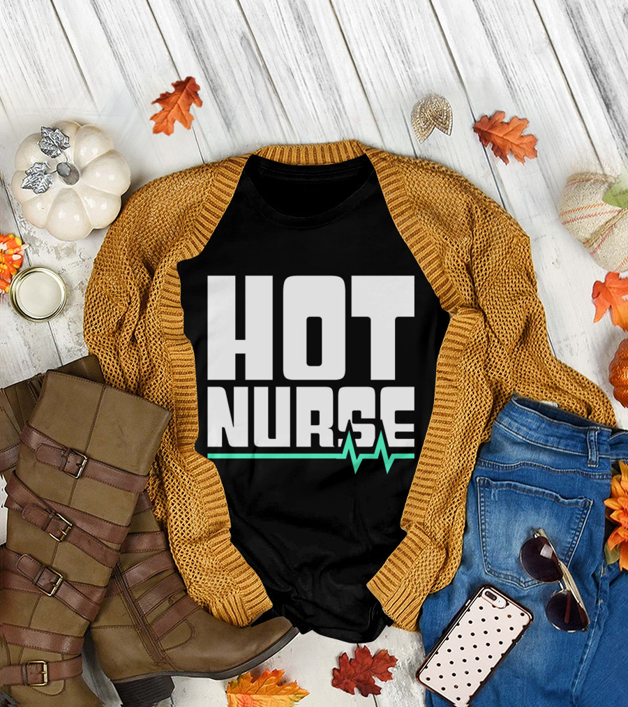 HOT NURSE HEARTBEAT MONITOR LINE T-Shirt