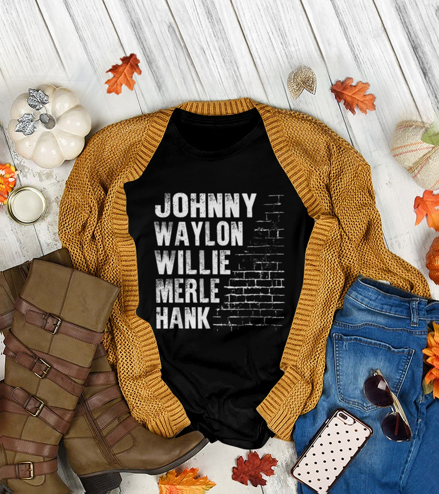 Johnny Waylon Willie Merle Hank Southern Music Legends T-Shirt