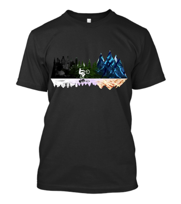 City To Nature Cycling Adventure Across Mountains And Forests T-Shirt