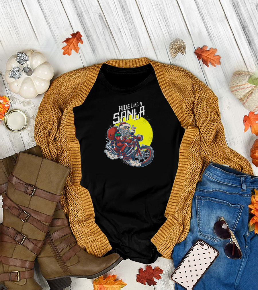 Ride Like a Santa Motorcycle Adventure T-Shirt