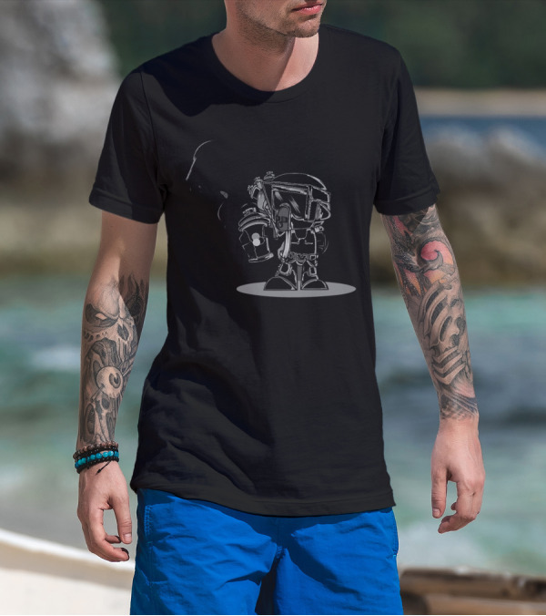 Graffiti Biker Scout Spray Art Trooper Helmet T-Shirt