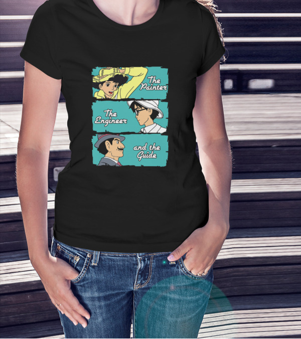 The Painter The Engineer And The Guide Studio Ghibli Characters T-Shirt