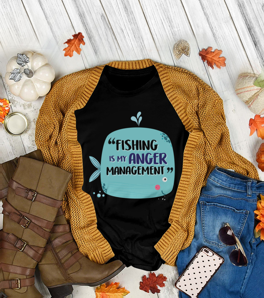 Fishing Is My Anger Management Cute Fish Design Men's T-Shirt