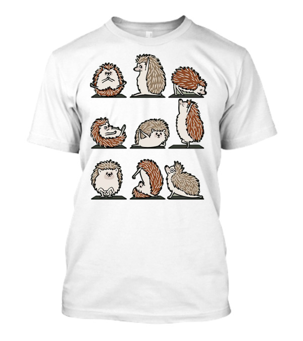 Hedgehog Yoga Poses Illustrated T-Shirt