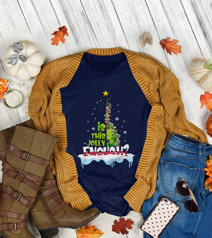 Is This Jolly Enough? Guitar Christmas Tree Lights T-Shirt