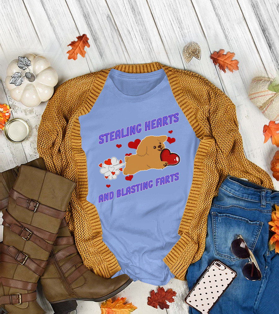 STEALING HEARTS AND BLASTING FARTS WITH POODLE HEARTS AND FARTS T-Shirt