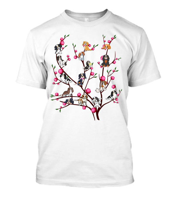Cavalier King Charles Spaniel Blossom Tree T-Shirt
