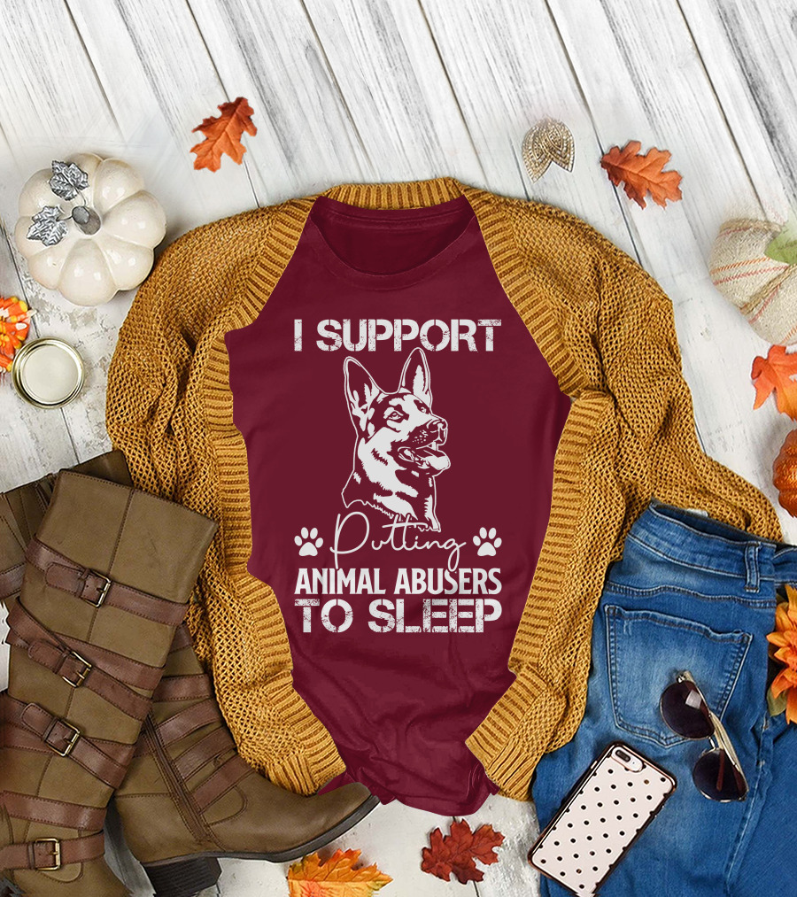 RD German Shepherd Dog I Support Putting Animal Abusers to Sleep T-Shirt