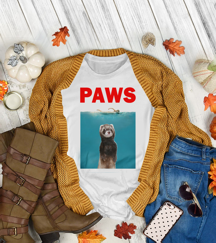 PAWS Ferret Funny Ferret Lover Jaws T-Shirt