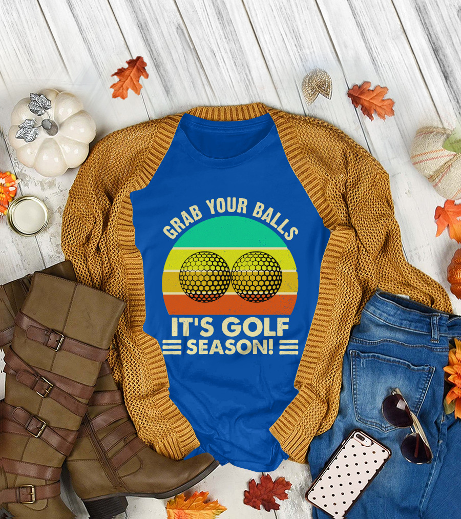Grab Your Balls It's Golf Season Retro T-Shirt