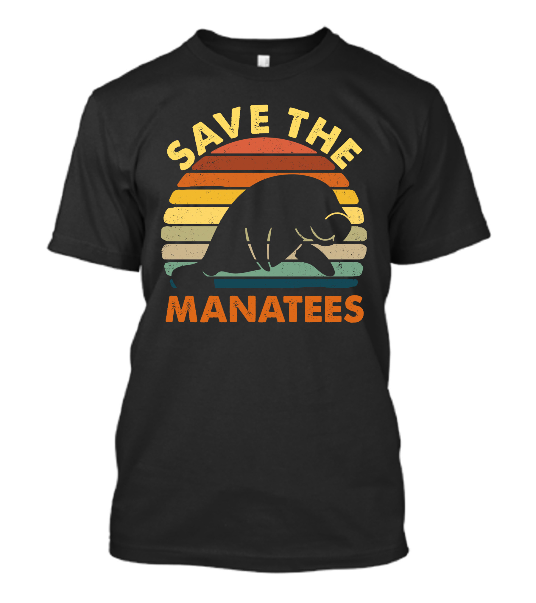 Save The Manatees Vintage Sunset T-Shirt