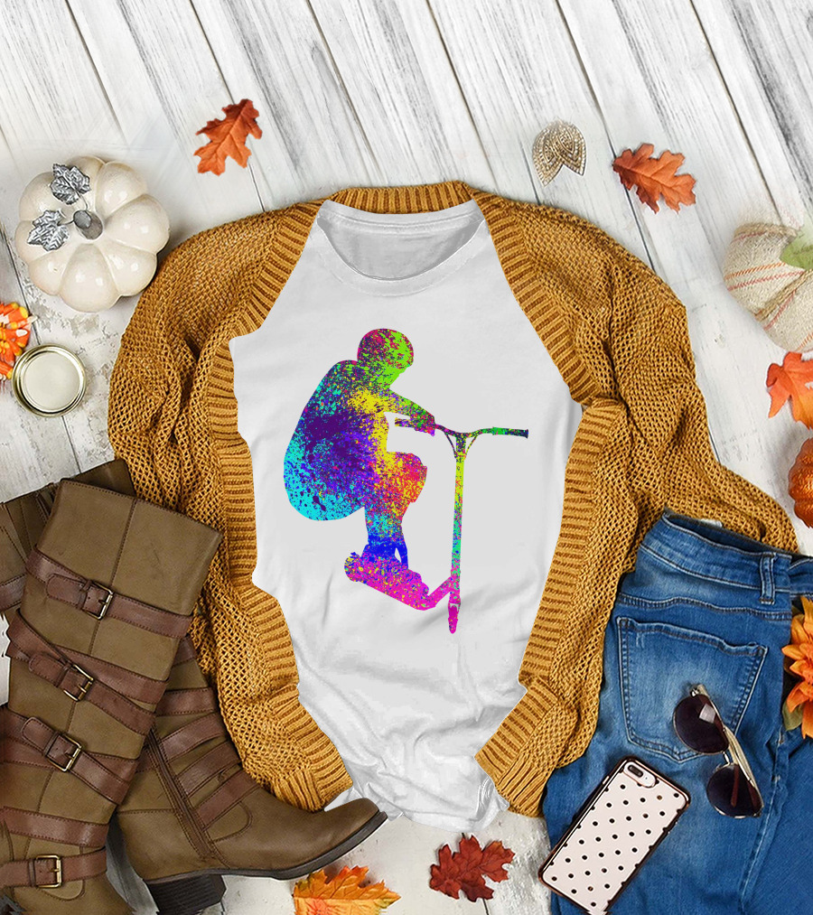 Stunt Scooter Trick Jump in PopArt T-Shirt