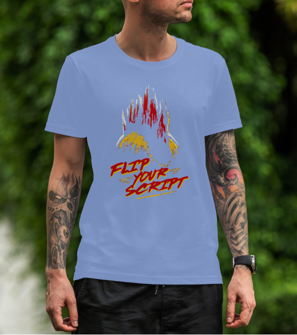 FLIP YOUR SCRIPT Handstand Flame Burst T-Shirt