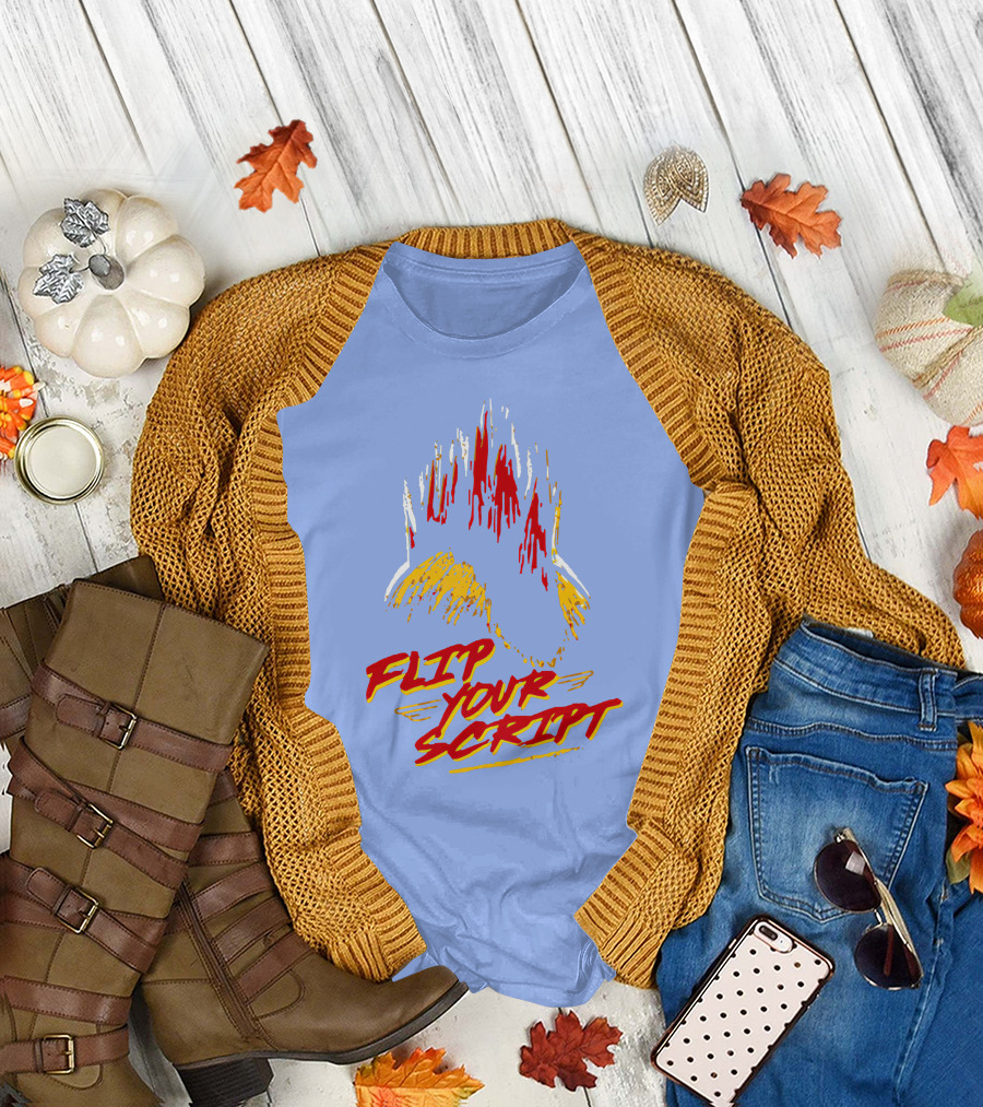 FLIP YOUR SCRIPT Handstand Flame Burst T-Shirt