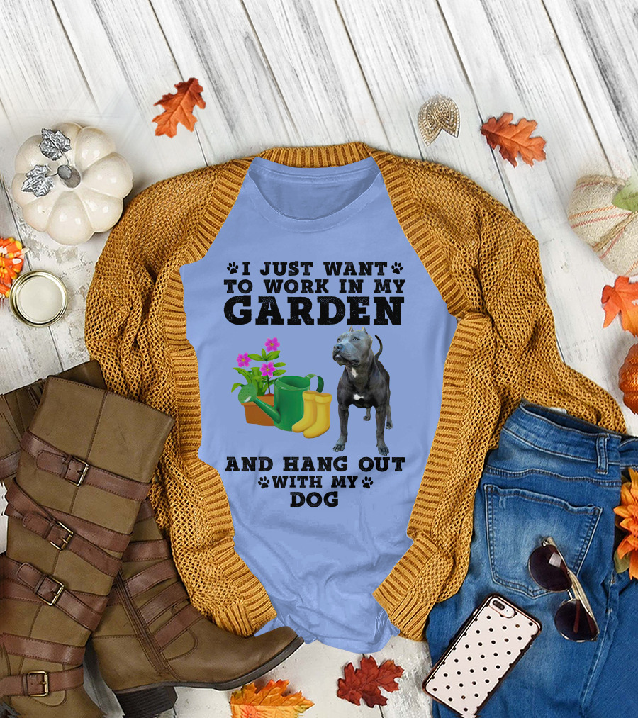 Pitbull Gardening and Dog Companionship Enthusiast Paw Prints T-Shirt