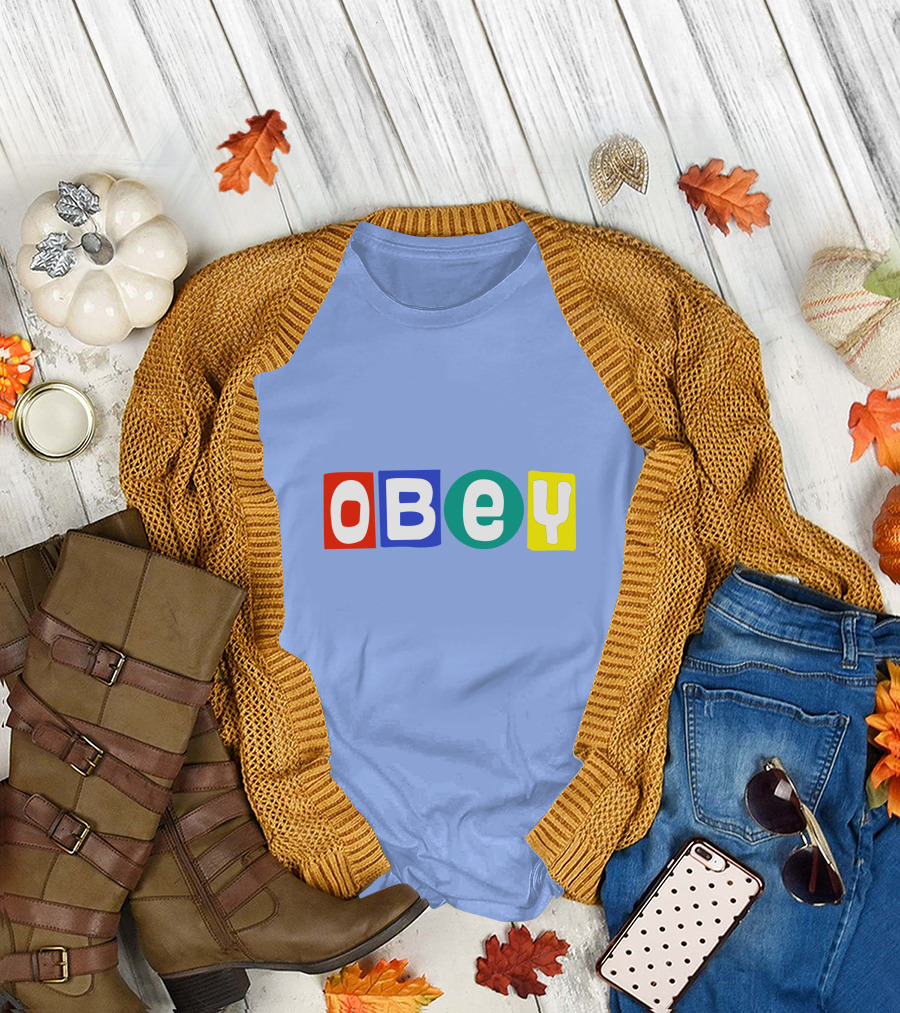 Obey Big Shot Colorful Typography T-Shirt