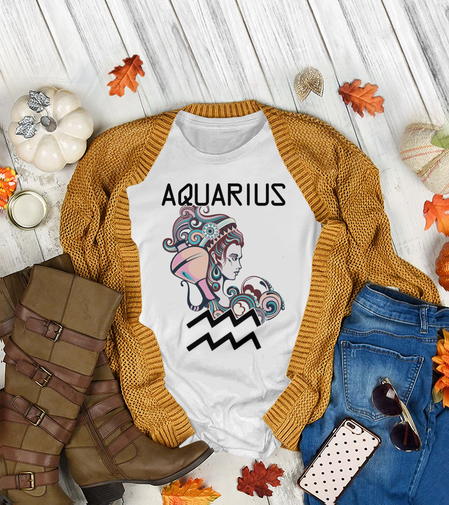 Aquarius Zodiac Art Nouveau Water Bearer T-Shirt