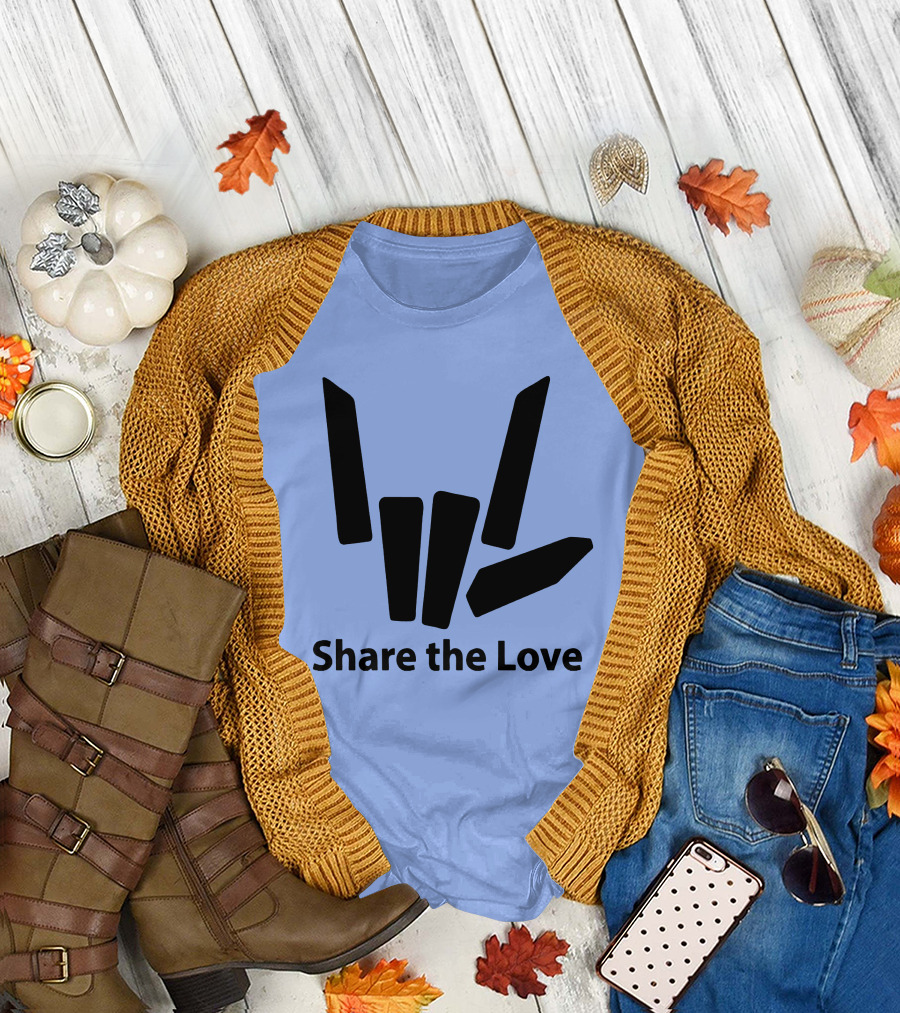 Share the Love Cute Fingers Hand T-Shirt