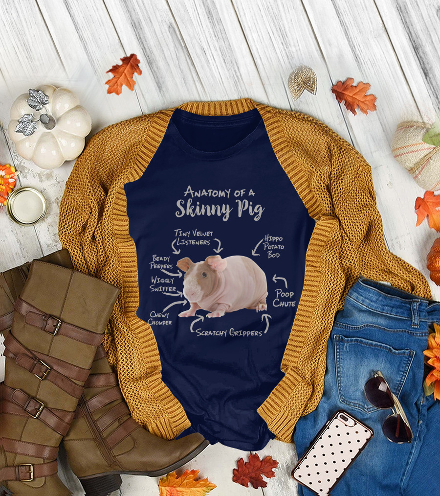Anatomy of a Skinny Pig with Hippo Potato Bod and Tiny Velvet Listeners T-Shirt