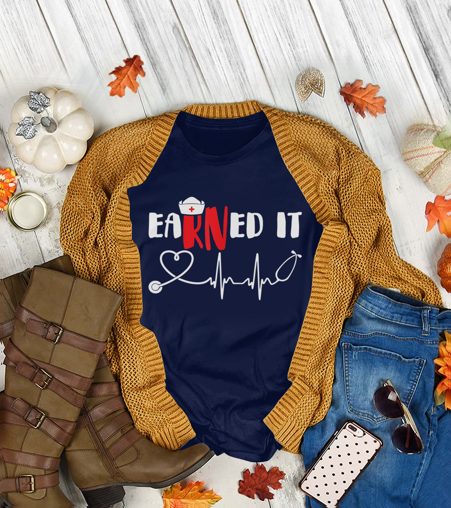EaRNed It Nurse Heartbeat Graduation T-Shirt