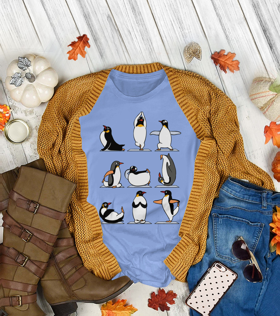 Penguin Yoga Poses Collection T-Shirt