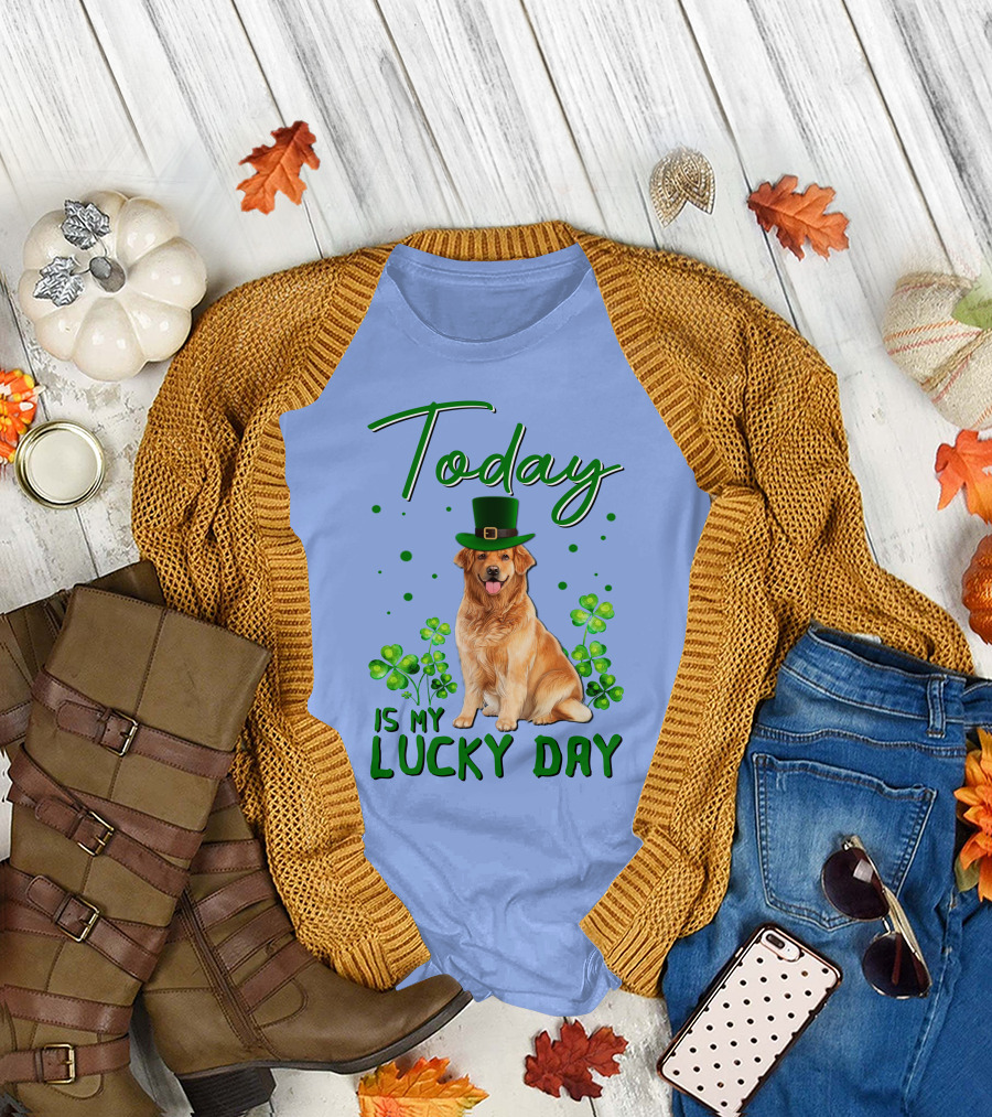 Golden Retriever Today Is My Lucky Day St. Patrick's Edition T-Shirt