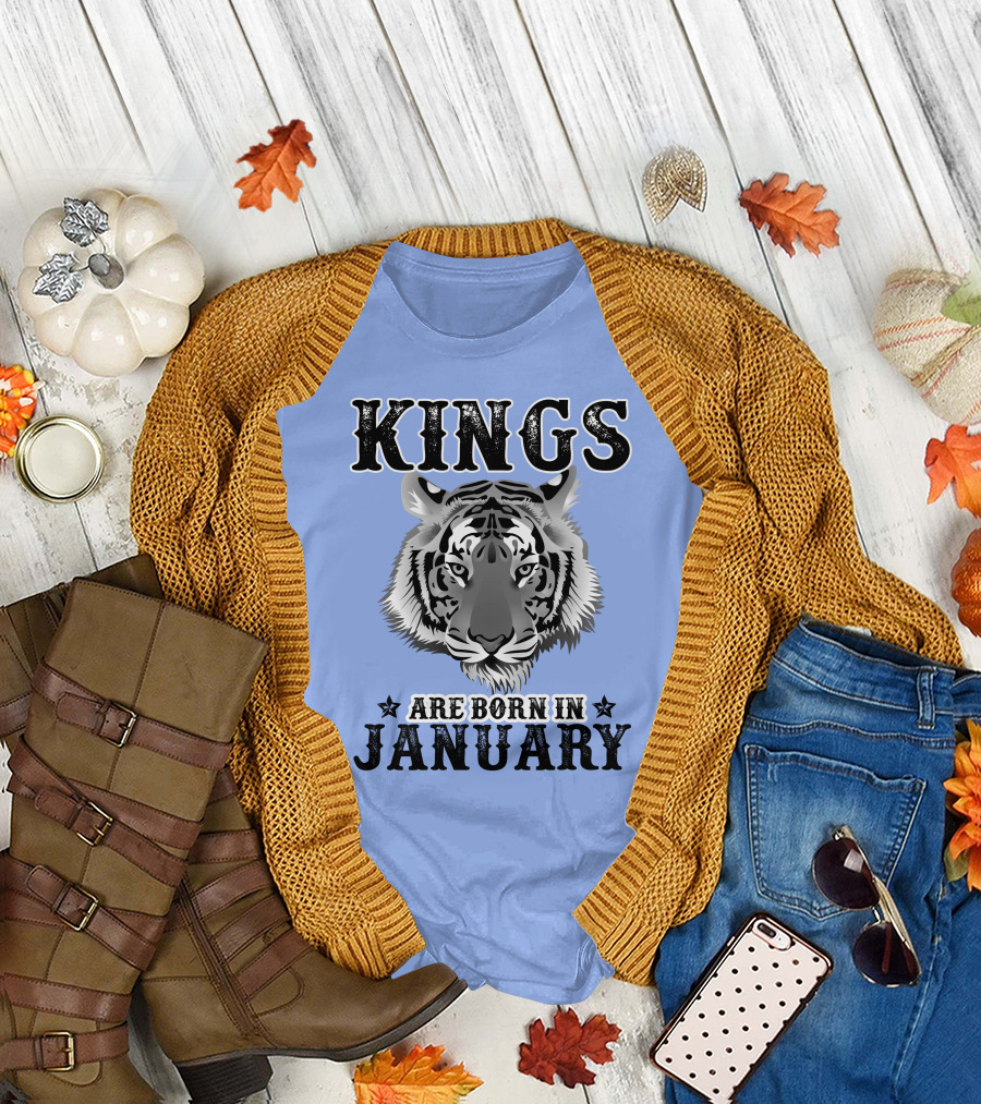 Kings Are Born In January Tiger T-Shirt