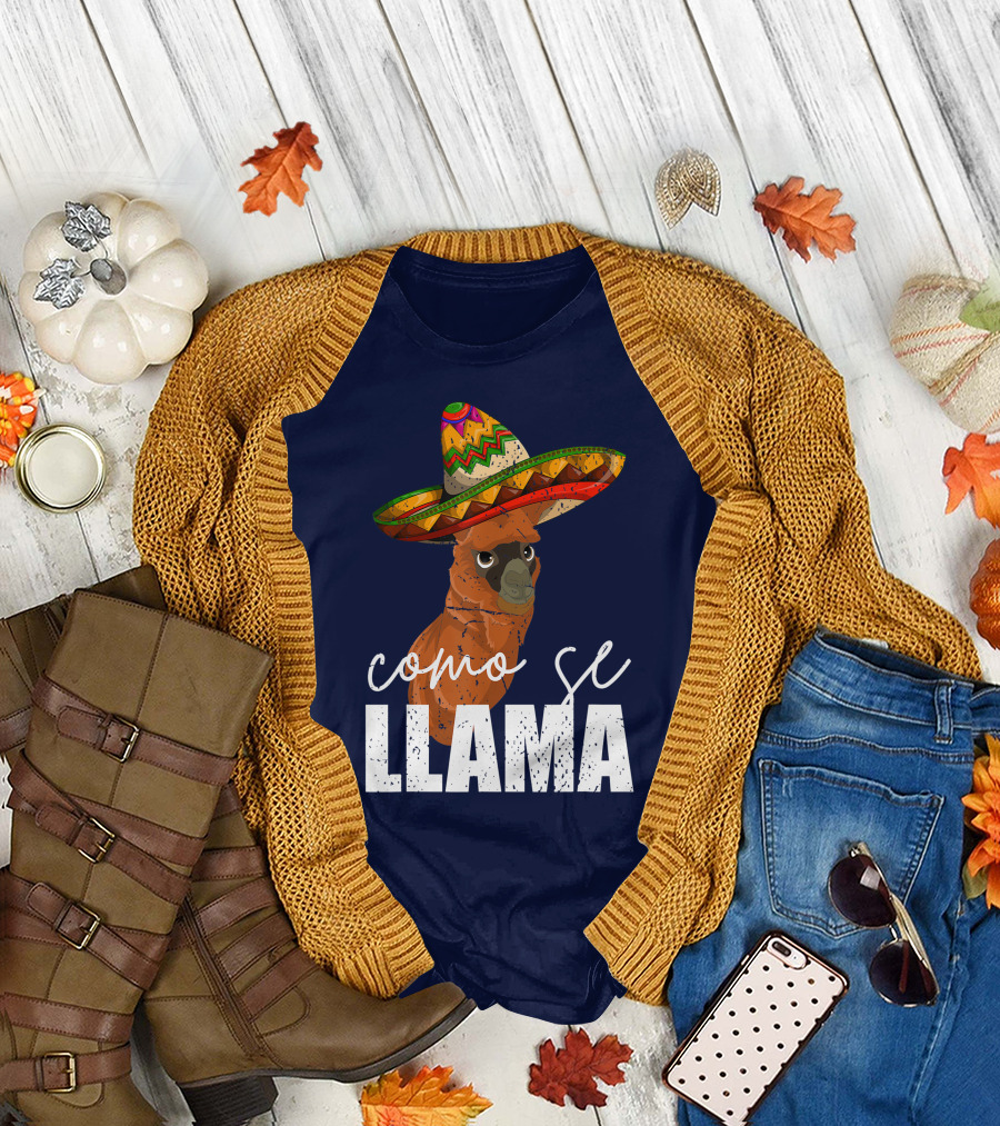 Como Se Llama Funny Animal Fiesta Mexico Cinco De Mayo Sombrero T-Shirt