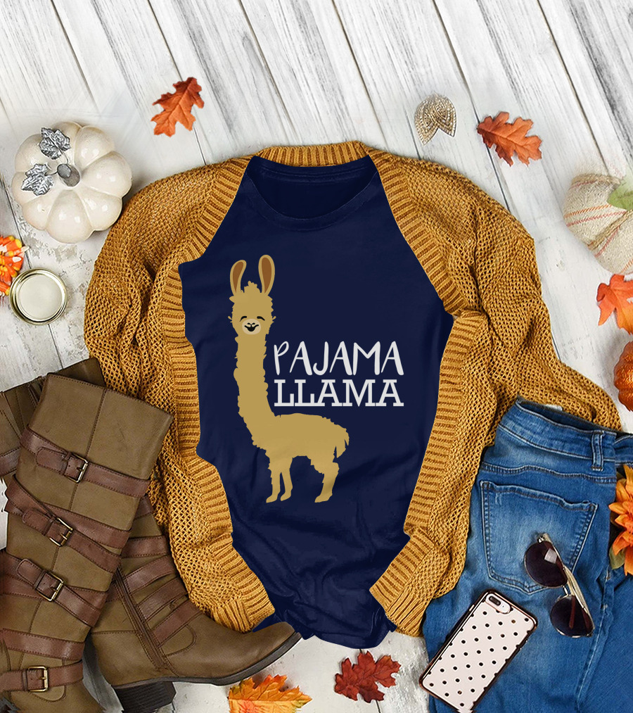 Pajama Llama Funny and Cute Bed Time Pyjama T-Shirt