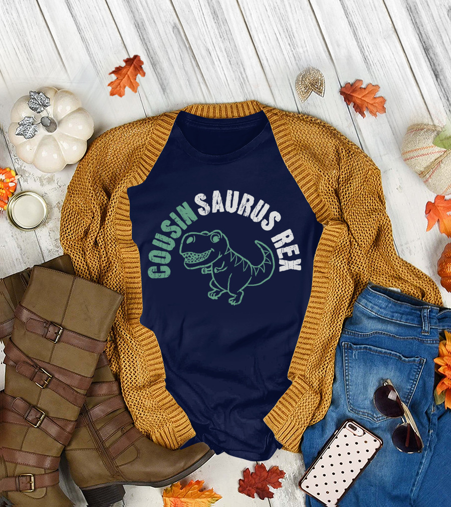 Cousin Saurus Rex Dinosaur Sketch T-Shirt