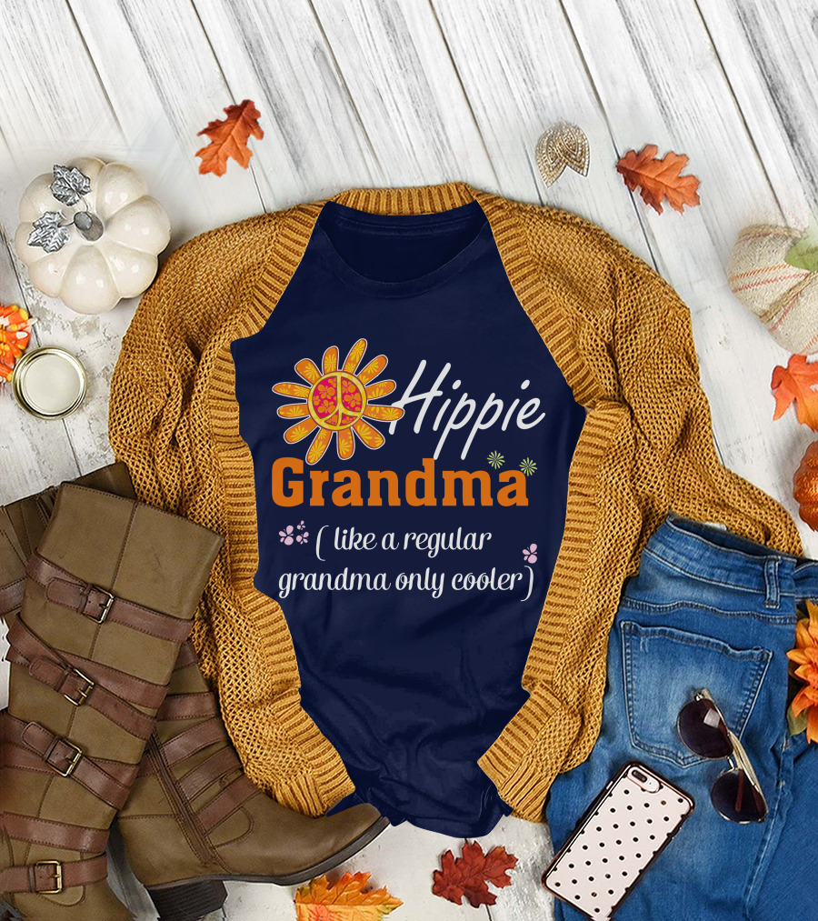 Hippie Grandma Like a Regular Grandma Only Cooler T-Shirt