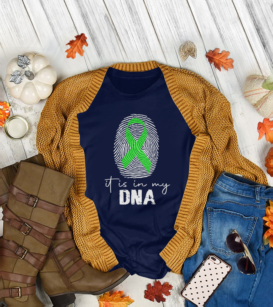 RD It Is In My DNA Green Ribbon Kidney Cancer Awareness T-Shirt