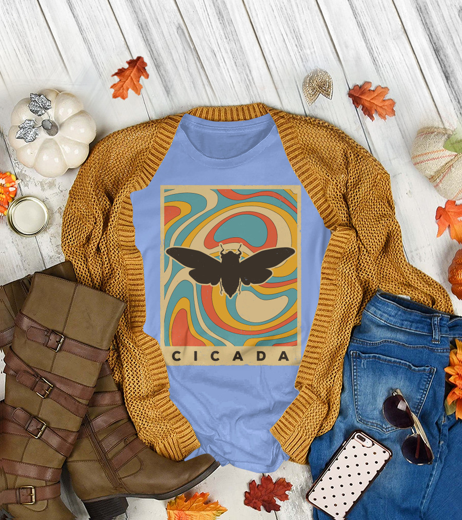 Cicada Vintage Animal Style Retro T-Shirt