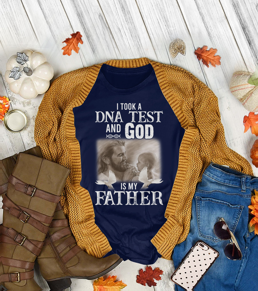 I Took A DNA Test And God Is My Father Jesus Holding Baby Doves T-Shirt