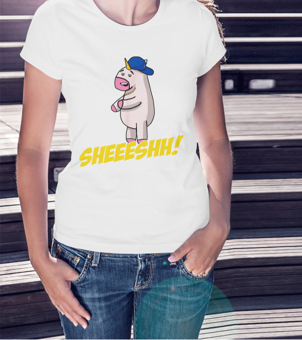 Sheeeshh Unicorn In Blue Hat Sport Grey T-Shirt