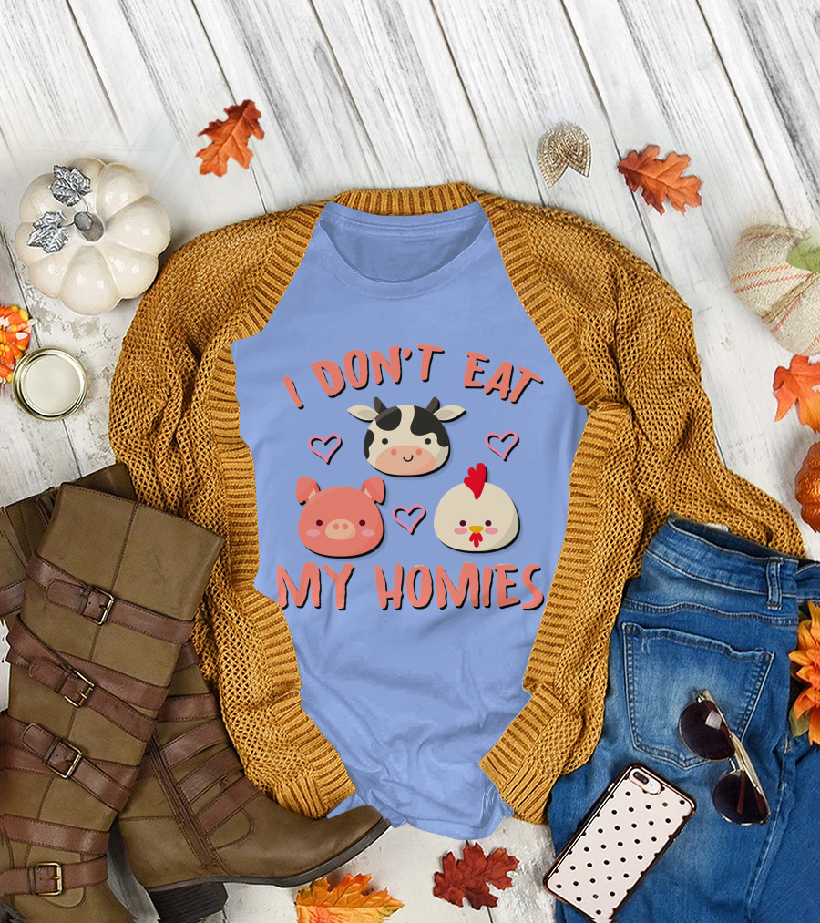 I Don't Eat My Homies Cow Pig Chicken Cute Animal Friends T-Shirt