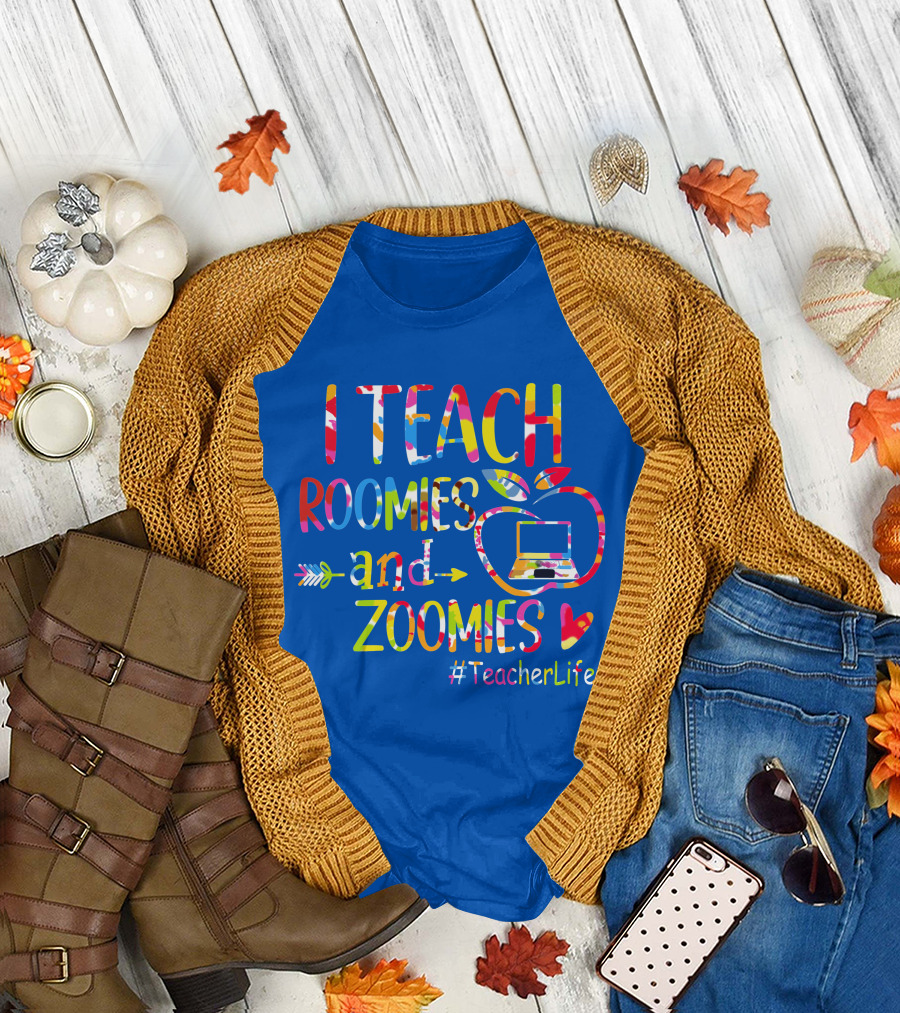 I Teach Roomies and Zoomies Apple Laptop #TeacherLife T-Shirt