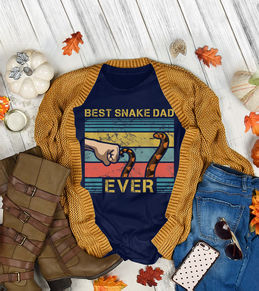 Best Snake Dad Ever Funny Snake Enthusiast Father's Day T-Shirt
