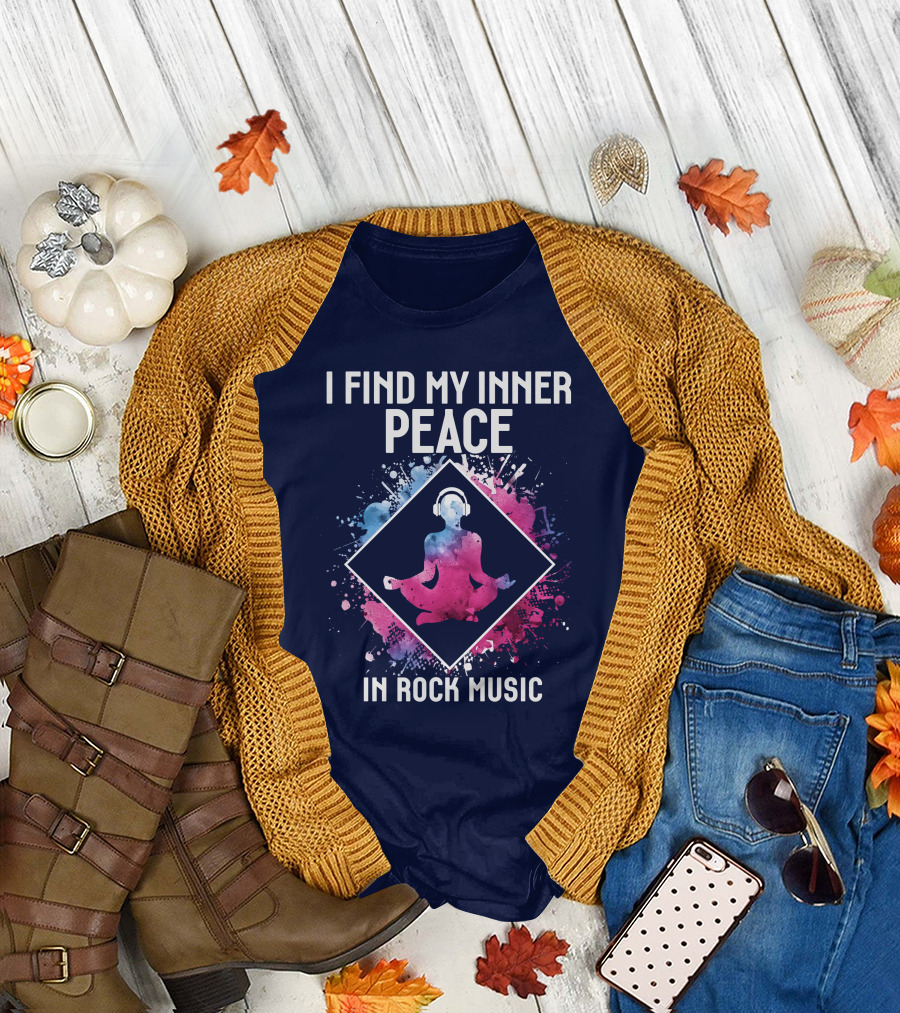 I Find My Inner Peace in Rock Music RD Music Lovers T-Shirt