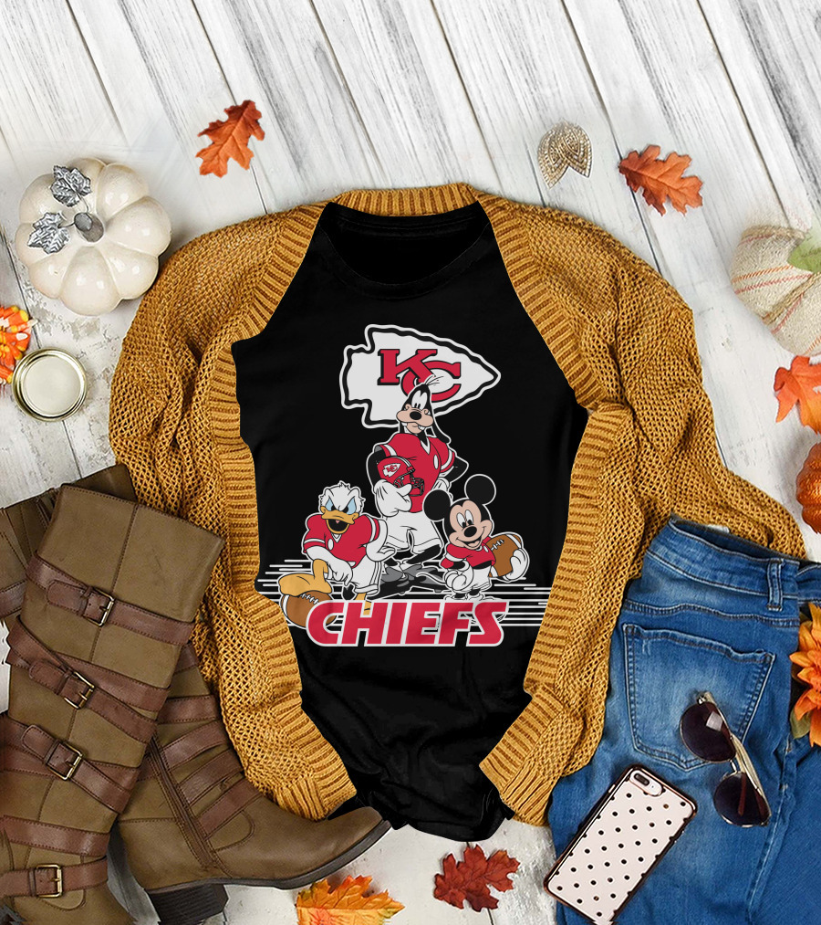 Mickey Donald Goofy Kansas City Chiefs Football Players Chiefs T-Shirt
