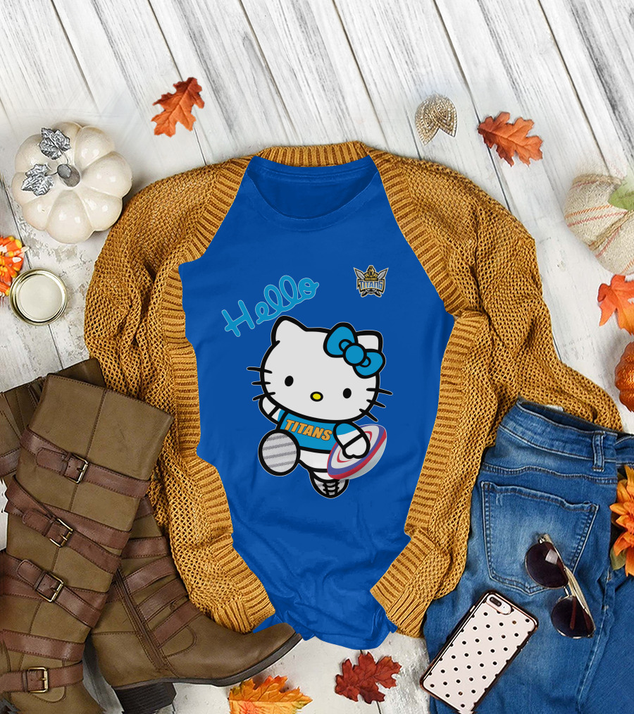 Gold Coast Titans Hello Kitty Rugby NRL1006 Fan T-Shirt