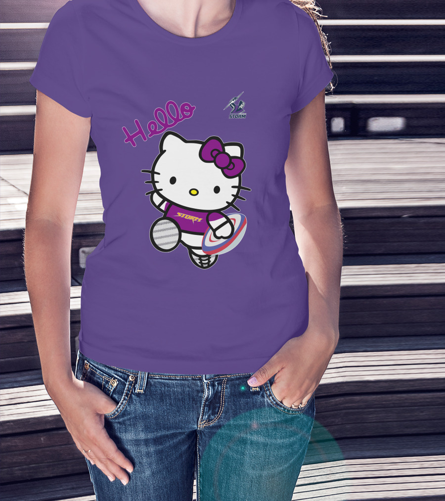Melbourne Storm Hello Kitty Rugby T-Shirt
