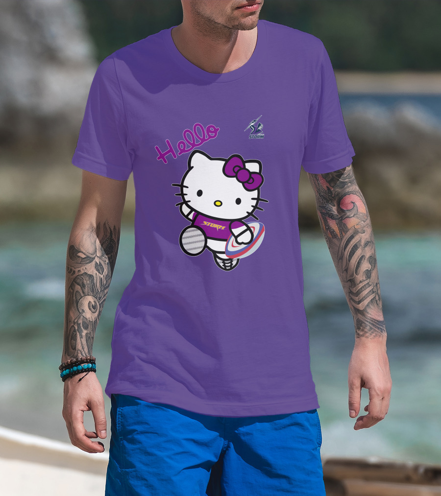 Melbourne Storm Hello Kitty Rugby T-Shirt