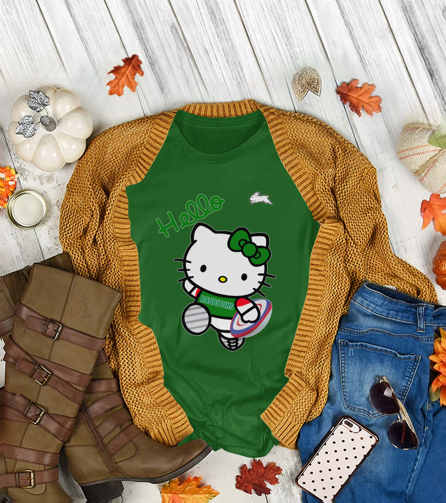 NRL1016 South Sydney Rabbitohs Hello Kitty Rugby Fan Collection T-Shirt