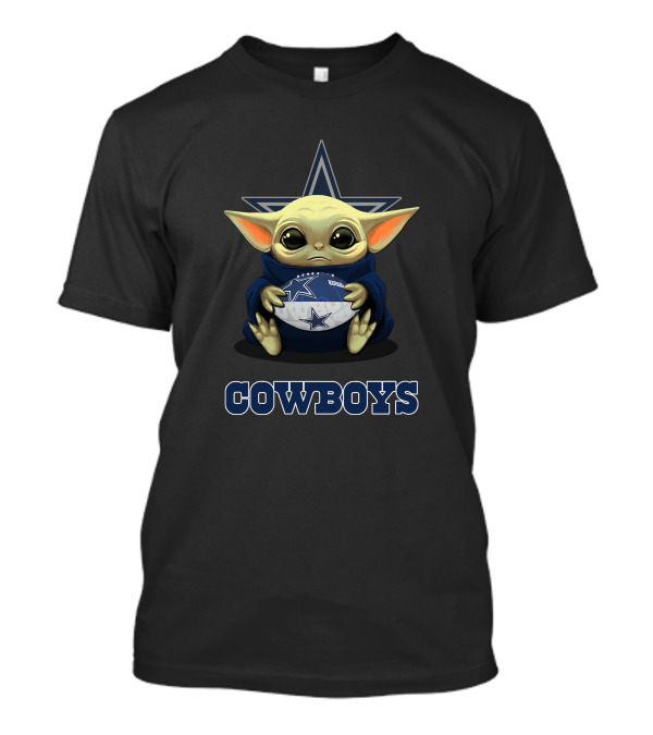 Cowboys Baby Yoda Star Football T-Shirt