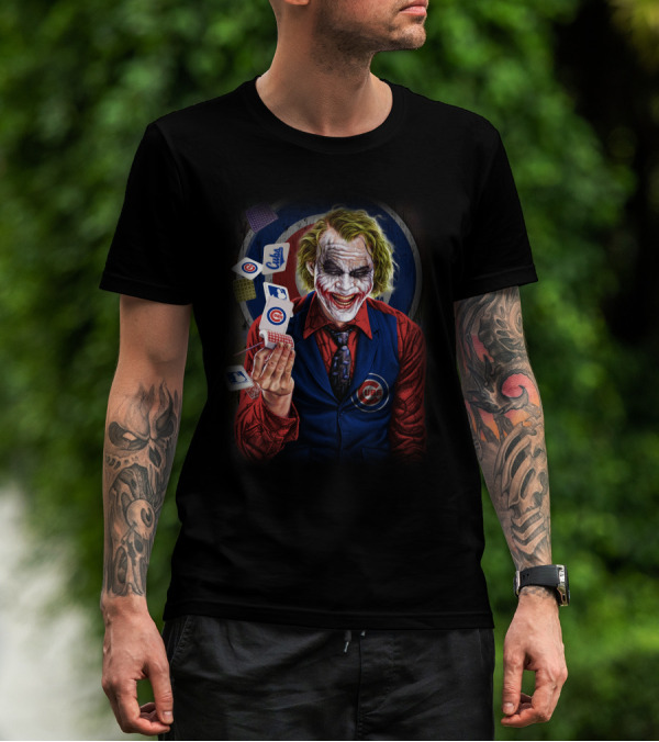 Chicago Cubs Joker Playing Cards Juggling Scene T-Shirt