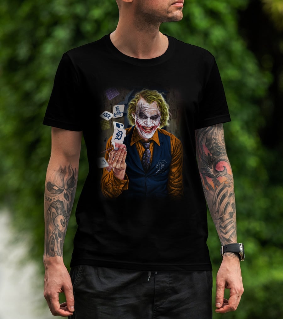 Detroit Tigers Joker Playing Cards Jester T-Shirt