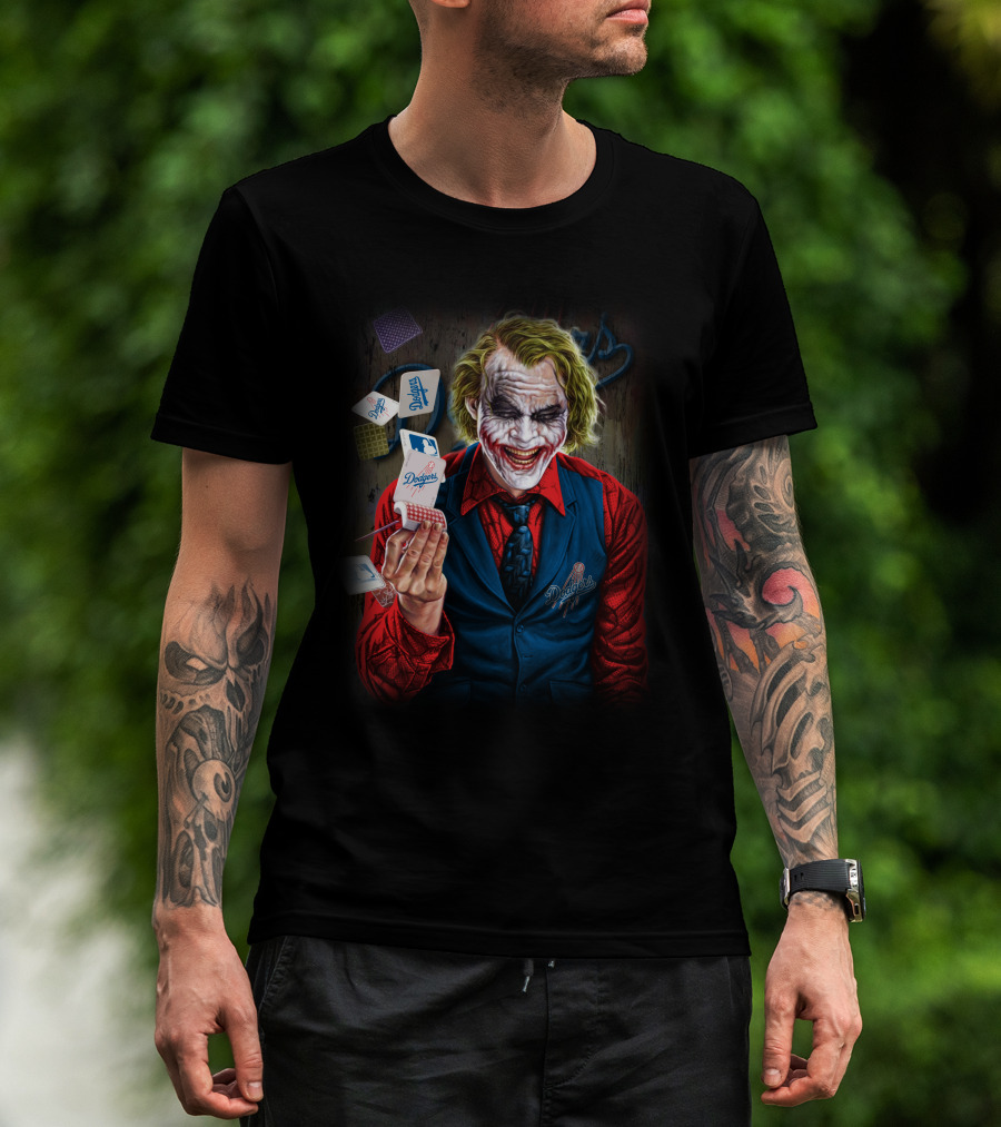 Los Angeles Dodgers Joker Playing Cards Smiling Face T-Shirt
