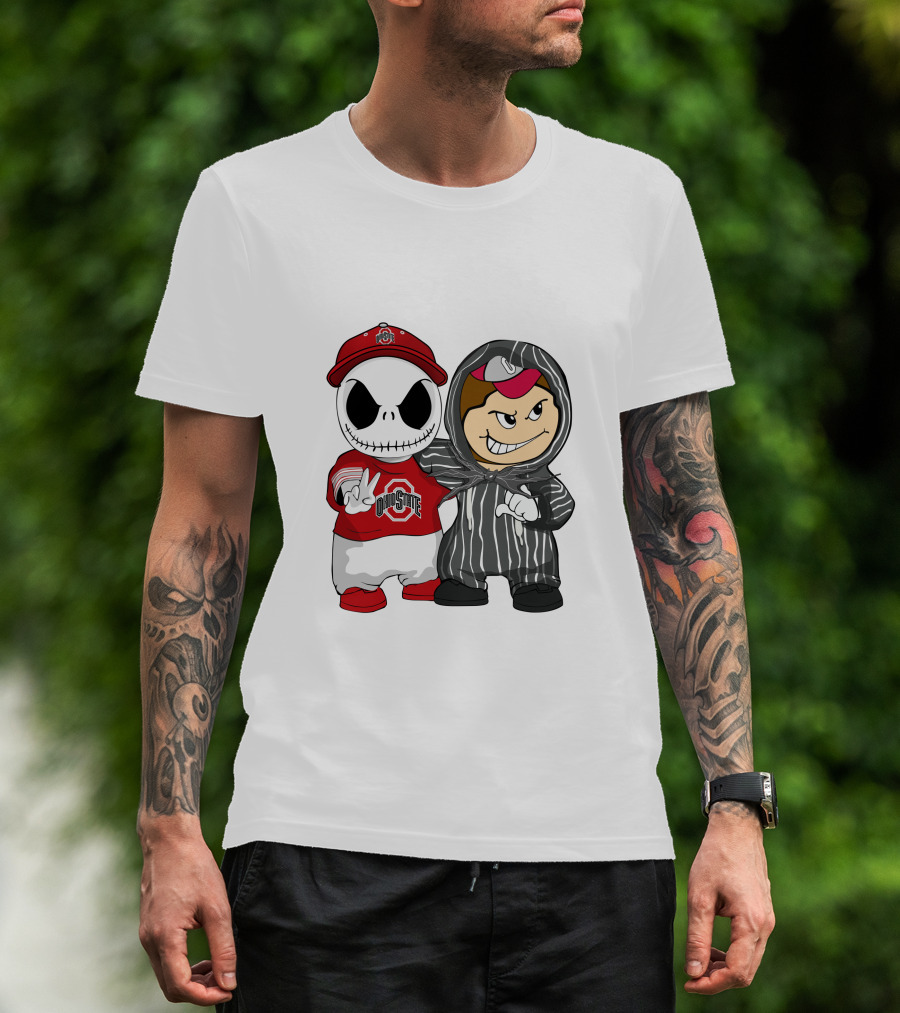 Ohio State Buckeyes Jack Skellington Character Friends In Team T-Shirt